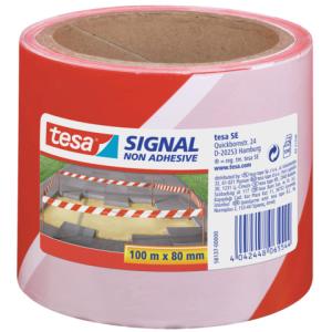 Absperrband nicht klebend rot weiß 80 mmx100 m TESA 58137-00000-01 (4042448065544)