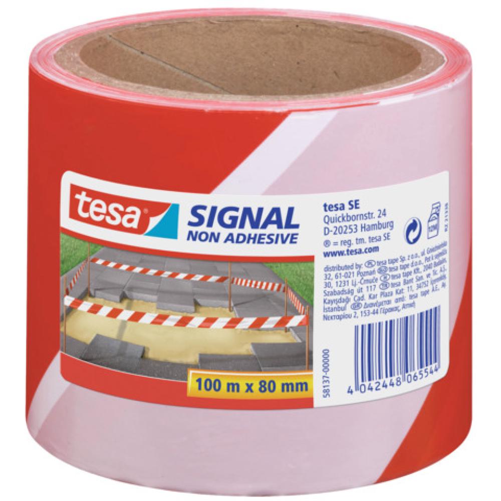 Signal Absperrband, nicht klebend, rot / weiß tesa 58137-00000-00 (4042448065544)