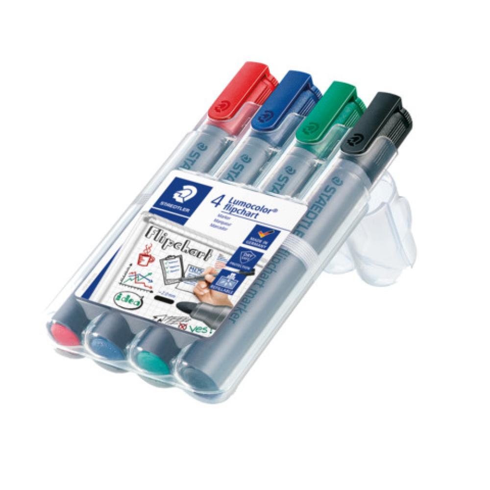 Lumocolor 356 flipchart marker Rundspitze 4 Farben sortiert STAEDTLER 356 WP4 (4007817356142)