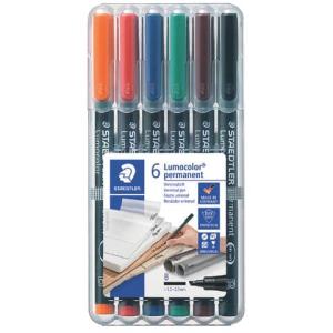 Feinschreiber Universalstift Lumocolor permanent B 6 Farben STAEDTLER 314 WP6 (4007817323496)