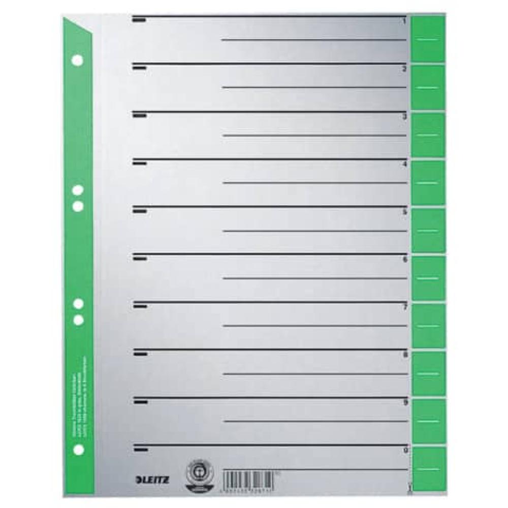 1652 Trennblätter A4 Überbreite grün farbiger Lochrand 100 Stück Leitz 1652-00-55 (4002432328710)