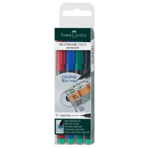 CD-Marker MULTIMARK permanent S 4 Farben Etui FABER CASTELL 152304 (4005401523048)