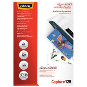 Laminierfolie Capture SuperQuick A4, glänzende 125 Mikron 100 Blatt FELLOWES 5440101 (0077511544019)
