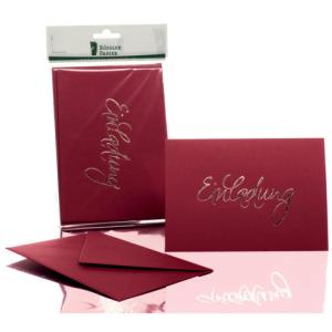 Briefkarte Einladung B6 HD 5 Karten 5 Umschläge rosso RÖSSLER 1181955072 (4014969555941)