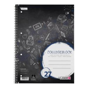 Collegeblock chlorfrei 70 g qm A4+ 9mm liniert beidseitig Rand LIN 37, 80 Blatt Landre 100050063 (4006144615656)