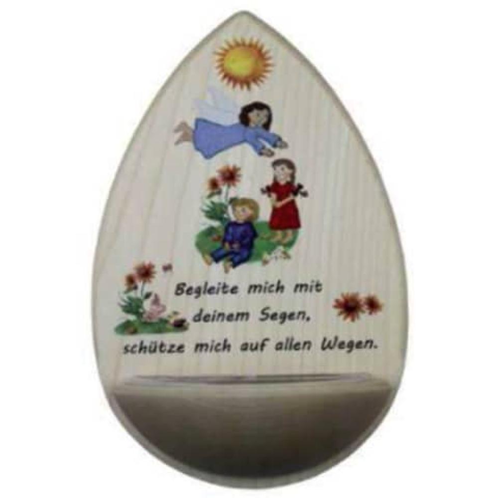 Weihwasserkessel Begleite mich auf… Holz 14 cm 40/22 (4041569560808)