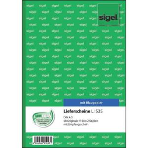 Lieferscheine mit Empfangsschein A5, 1. 2. und 3. Blatt bedruckt 3x50 Blatt SIGEL LI535 (4004360910531)