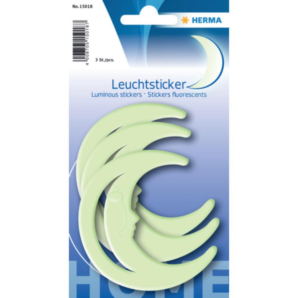 Leuchtsticker Mond 3 Stück fluoreszierend HERMA 15018 (4008705150187)