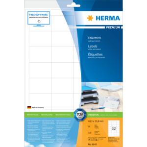 Universal-Etiketten PREMIUM, 48, 3 x 33, 8 mm, weiß HERMA 8643 (4008705086431)