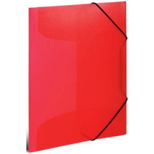 Gummizugmappe A4, PP transluzent rot HERMA 19504 (4008705195041)