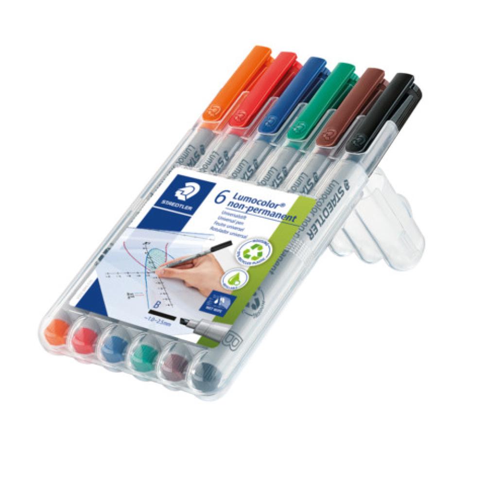 Feinschreiber Universalstift Lumocolor non-permanent B 6 Farben STAEDTLER 312 WP6 (4007817323380)