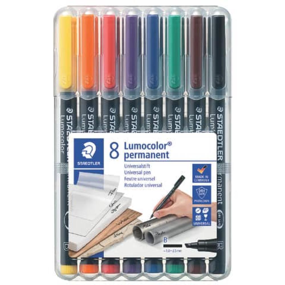 Feinschreiber Universalstift Lumocolor permanent B 8 Farben STAEDTLER 314 WP8 (4007817323519)