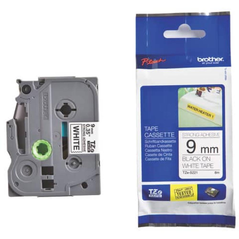 Original Brother DirectLabel schwarz auf weiss extra stark Laminat (TZE-S221) TZES221 (4977766693325)