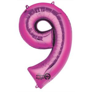 Folienballon XXL Zahl 9 rosa 9907293 (0026635282994)