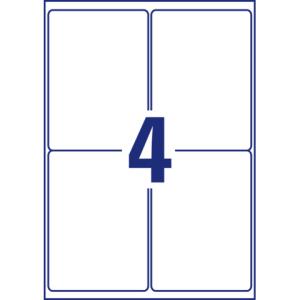 Folien-Etiketten 99,1x139 mm weiß 80 Etiketten 20 Blatt permanent wetterfest AVERY ZWECKFORM L4774-20 (4004182047743)