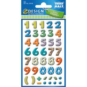 Home Zahlen Papier bunt 3 Bögen 114 Etiketten AVERY ZWECKFORM 59335 (4004182593356)