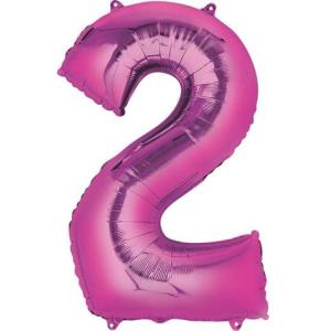 Folienballon XXL Zahl 2 rosa 9907279 (0026635282789)