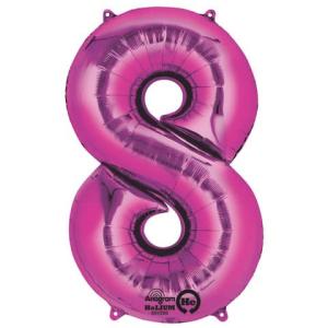 Folienballon XXL Zahl 8 rosa 9907291 (0194099010863)