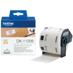 DK-Einzeletiketten Papier Adress-Etiketten 29x62 mm 800 Stück schwarz auf weiß BROTHER DK11209 (4977766628136)