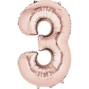 Folienballon XXL Zahl 3 rose gold 9906279 (0192937142103)