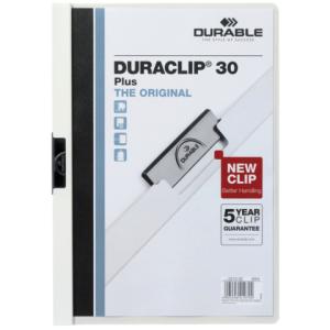 Klemm-Mappe DURACLIP 30 PLUS A4, weiß DURABLE 2213 02 (4005546210704)