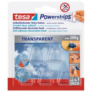 Powerstrips Deco-Haken ablösbar Tragfähigkeit 200 g transparent TESA 58900-00013-03 (4042448104847)