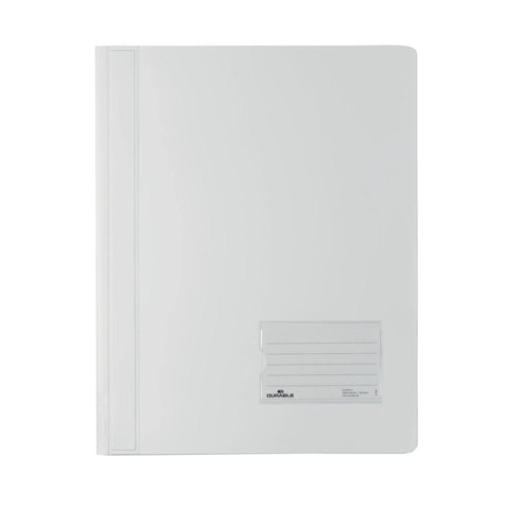 Schnellhefter DURALUX A4 überbreit transluzente Folie weiß DURABLE 2680 02 (4005546201603)
