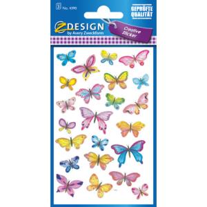Z-Design Deko Sticker Schmetterlinge 3 Bogen 69 Sticker AVERY ZWECKFORM 4390 (4004182043905)