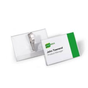 Namensschild mit drehbarer Krokoklemme 90x54 mm 25 Stück DURABLE 8111 19 (4005546811215)
