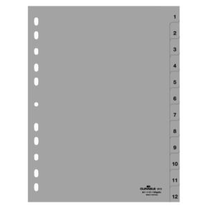 Zahlenregister PP 1 12, grau A4, 12 Blatt DURABLE 6512 10 (4005546665009)