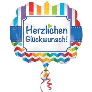 Folienballon Herzlichen Glückwunsch 63x55 cm 3583201 (0026635358323)