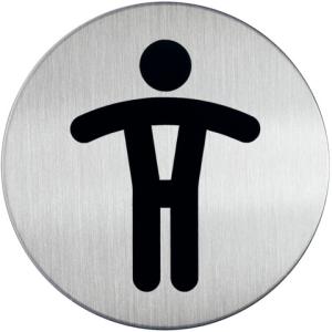 PICTO WC Herren 83 mm Durchmesser metallic silber DURABLE 4905 23 (4005546400143)