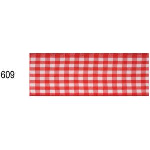 Zierband mit Draht Karo 40 mmx20 m rot weiß 6194020-609 (4009236018793)