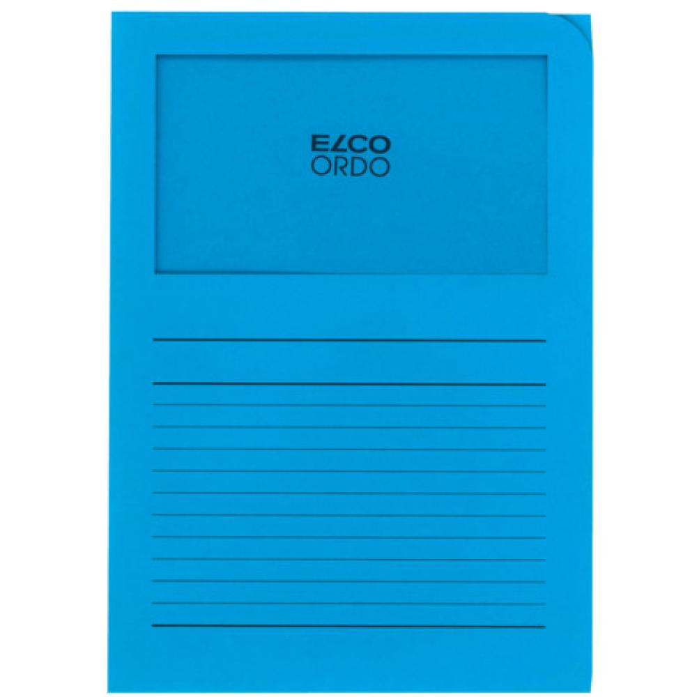 Sichtmappen Ordo classico blau 120g 100 Stück Sichtfenster und Linien ELCO 29489.32 (7610425980202)