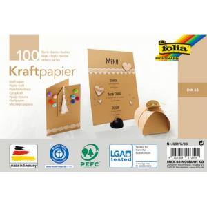 Kraftpapier natur A5, 120 g qm 100 Blatt FOLIA 691/5/98 (4001868113594)