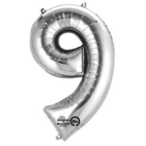 Folienballon Zahl 9 silber 9906294 (0026635279895)