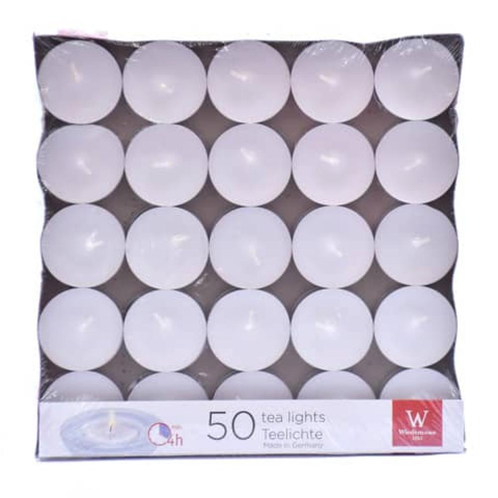 Teelicht weiß 50 Stück Metallhülle 580931.004 (4009406700923)