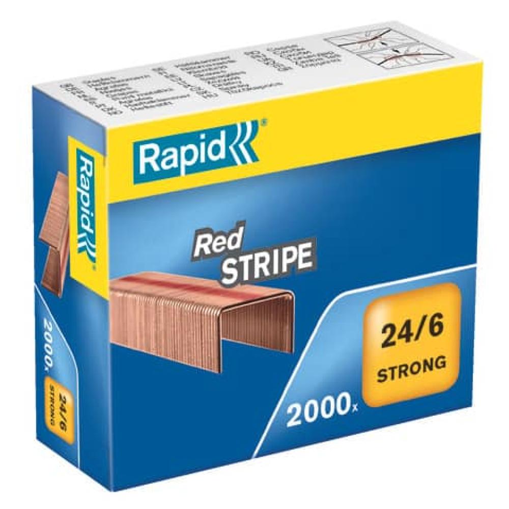 Heftklammern 24 6mm Red Stripe verzinkt mit Sollbruchstelle 2000 Stück RAPID 11700245 (7313467002450)