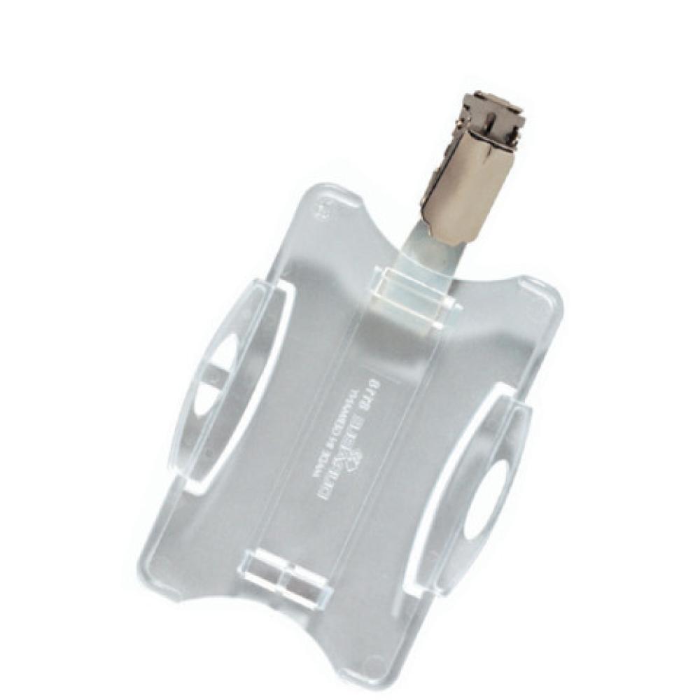 Ausweiskartenhalter mit Metallclip Kunststoff Rahmen transparent 85x54 mm DURABLE 8118 19 (4005546102108)