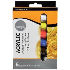 Acrylfarbe Simply 6x 12 ml sortiert DALER ROWNEY D126500006 (5011386084275)