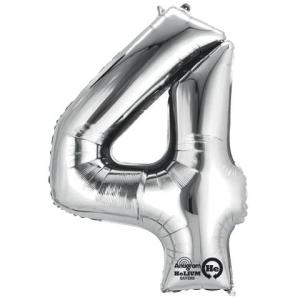 Folienballon Zahl 4 silber 9906289 (0026635279840)