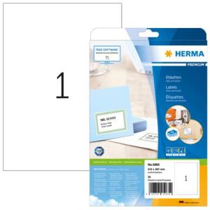 HERMA_ HERMA Etiketten permanent weiß 210x297mm 25 Blatt 25 Stück (4008705050654)