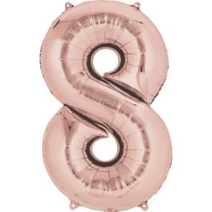 Folienballon XXL Zahl 8 rose gold 9906283 (0026635362191)