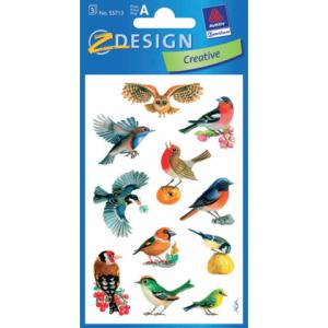 Z-Design Deko Sticker Vögel 3 Bogen 33 Sticker AVERY ZWECKFORM 55713 (4004182557136)