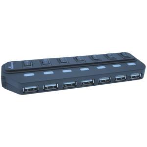 USB 2.0 Hub 1:7 mit seperaten Ein- Aus-Schaltern MEDIARANGE MRCS504 (4260283117673)