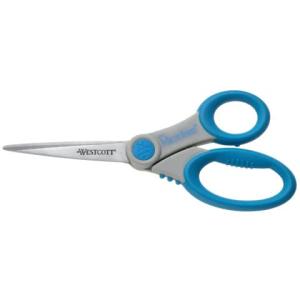 Schere Microban Softgrip rostfrei asymmetrisch grau blau 21 cm WESTCOTT E-30781 00 (4027521307810)