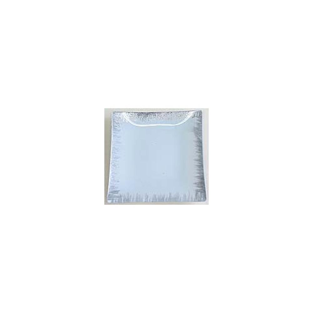 Glasteller 15x15 cm weiß-silber eckig YQL7182-1 (9004546363095)