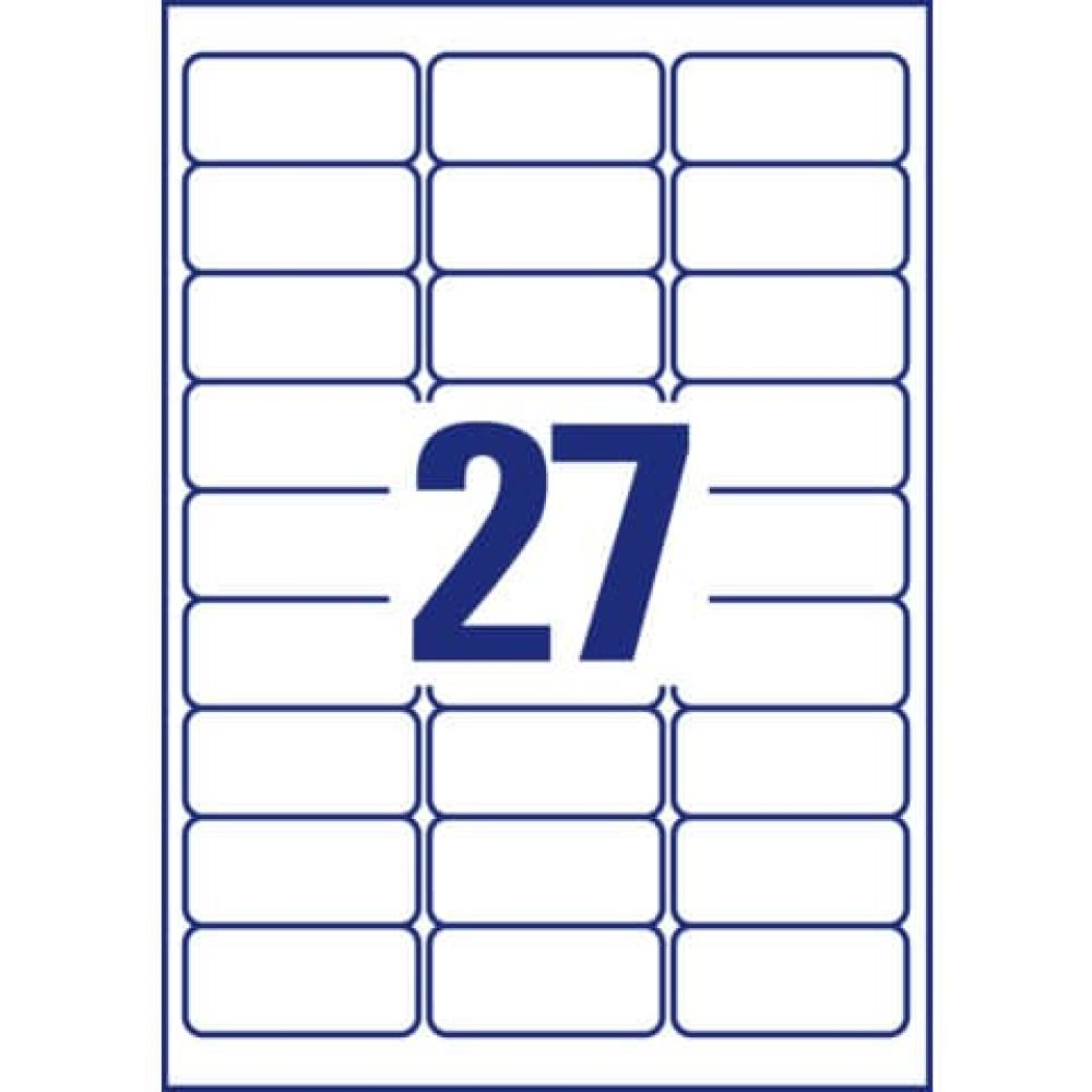 Universal-Etiketten 63,5x29,6 mm weiß 270 Etiketten wiederablösbar AVERY ZWECKFORM L4737REV-10 (4004182433164)