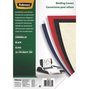 Deckblätter Chromolux A4, Karton 250 g qm schwarz 100 Stück FELLOWES 5378504 (0077511537851)