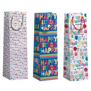 Flaschentragetasche Geburtstag 10,5x36x10,5 cm 3 Stück sortiert ZÖWIE 70020 36410 (4058652364106)